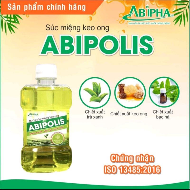 Nước súc miệng keo ong Abipolis ⚡ Kháng khuẩn ⚡ Khử mùi, sạch miệng, ngăn ngừa viêm