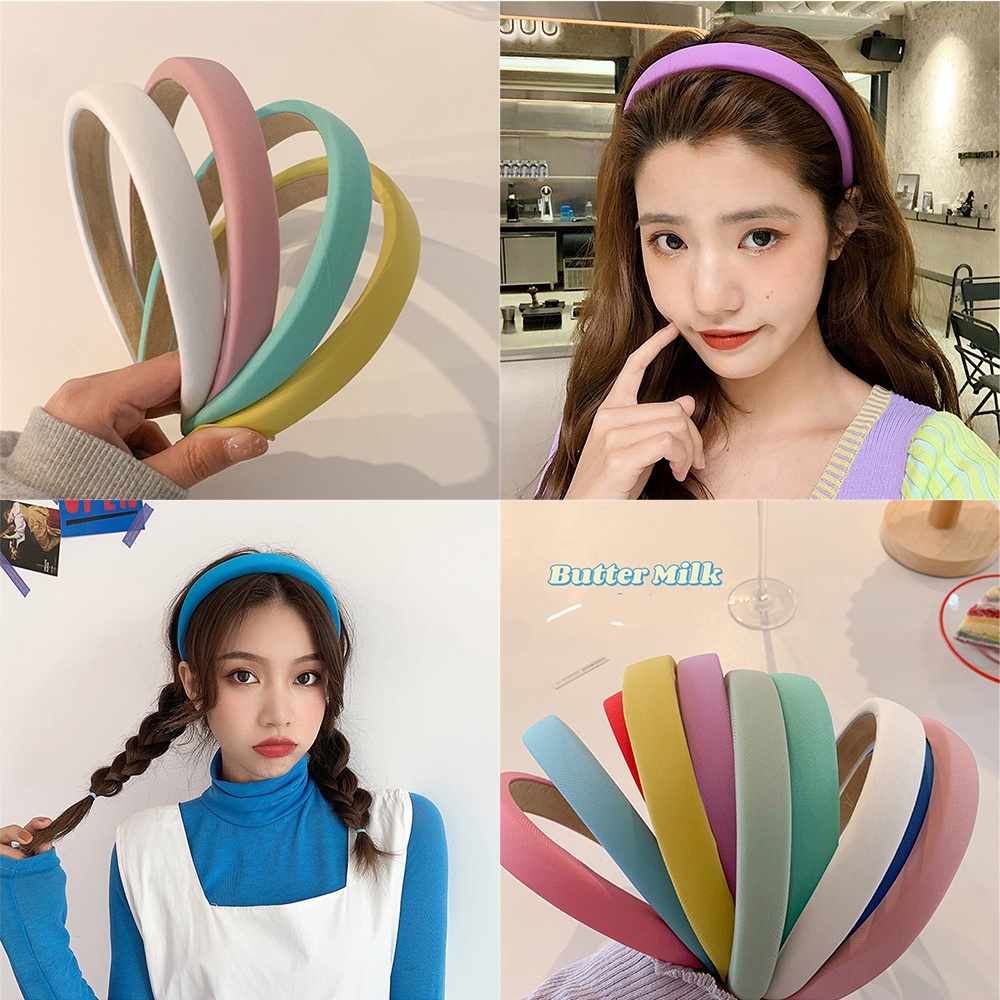 Băng Đô Cài Tóc Bằng Xốp Màu Sắc Ngọt Ngào Đơn Giản Cho Nữ