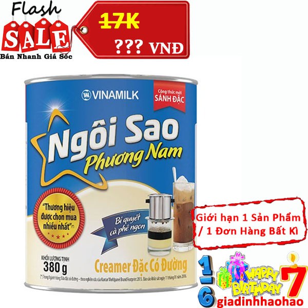 Sữa đặc Ngoi Sao Phương Nam Xanh Dương Lon 380g Muazii