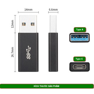 Đầu chuyển USB Type C sang USB Type A 3.0