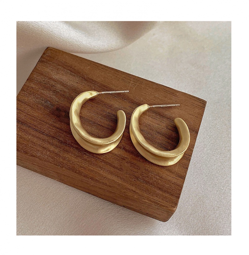 Khuyên tai chốt bạc màu vàng phong cách cổ điển thời trang cho phụ nữ