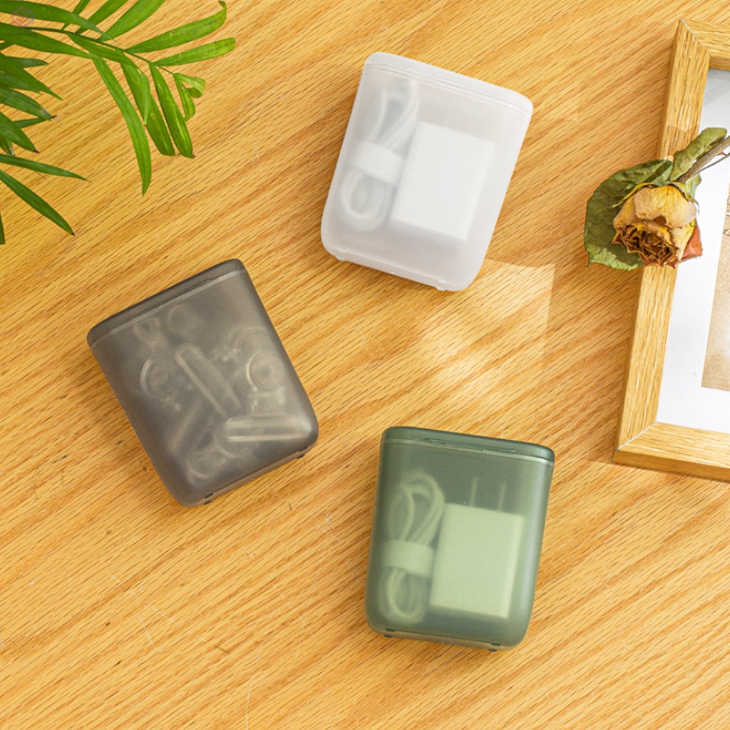 Hộp Ngăn Kéo Mini Bằng Nhựa Đục Trong Suốt Đựng Dây Cáp Sạc Tai Nghe