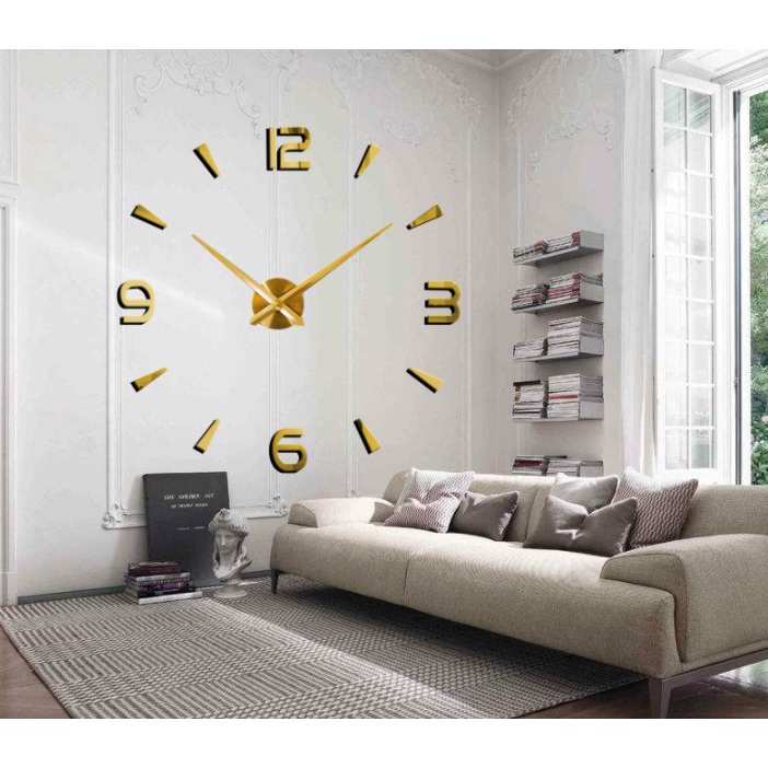 (CỠ LỚN, HÀNG LOẠI 1) Đồng hồ 3D dán tường DIY size lớn decor phòng siêu đẹp (mẫu 7)