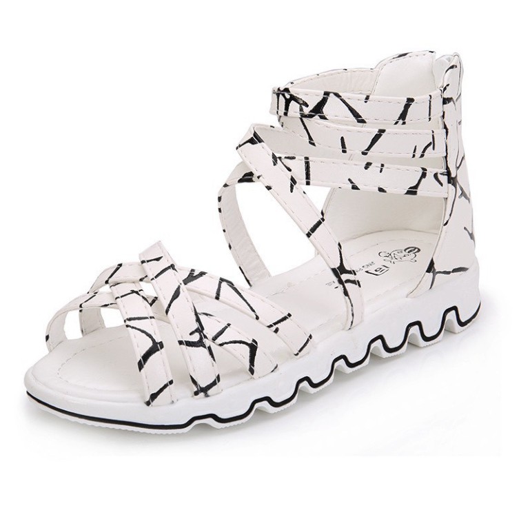 Giày Sandal chiến binh bé gái cao cổ phong cách Hàn Quốc chất da PU siêu mềm êm chân ! (969)