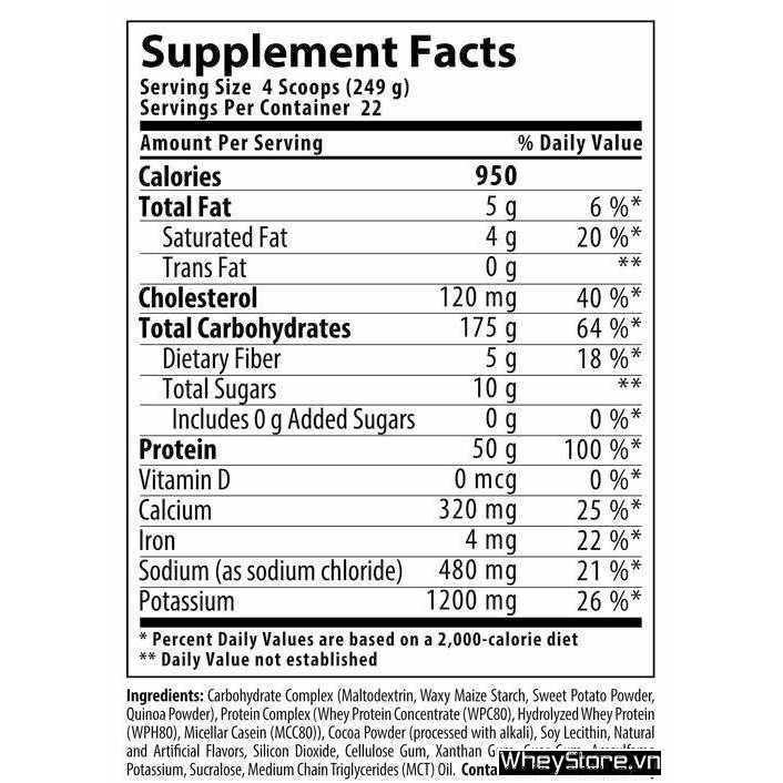 Sữa Tăng Cân Tăng Cơ Nutrabolics Mass Fusion 12lbs - Chính Hãng 100%