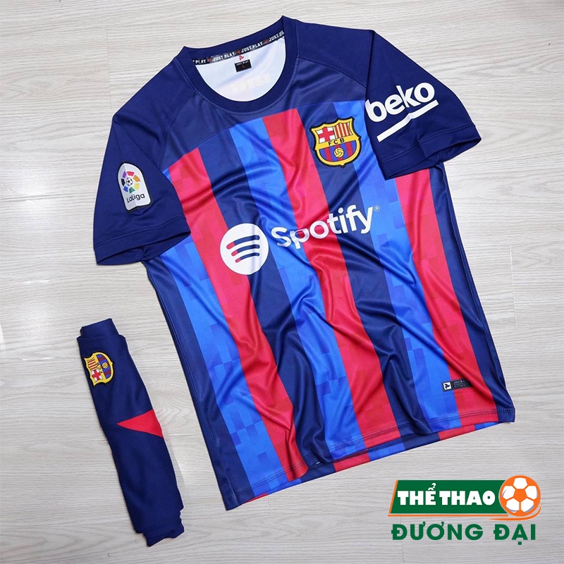 Quần Áo Bóng Đá, Đồ Đá Banh Barcelona Xanh Đỏ 2022 2023 - Thun Lạnh Cao Cấp, Không Nhăn, Không Xù Lông
