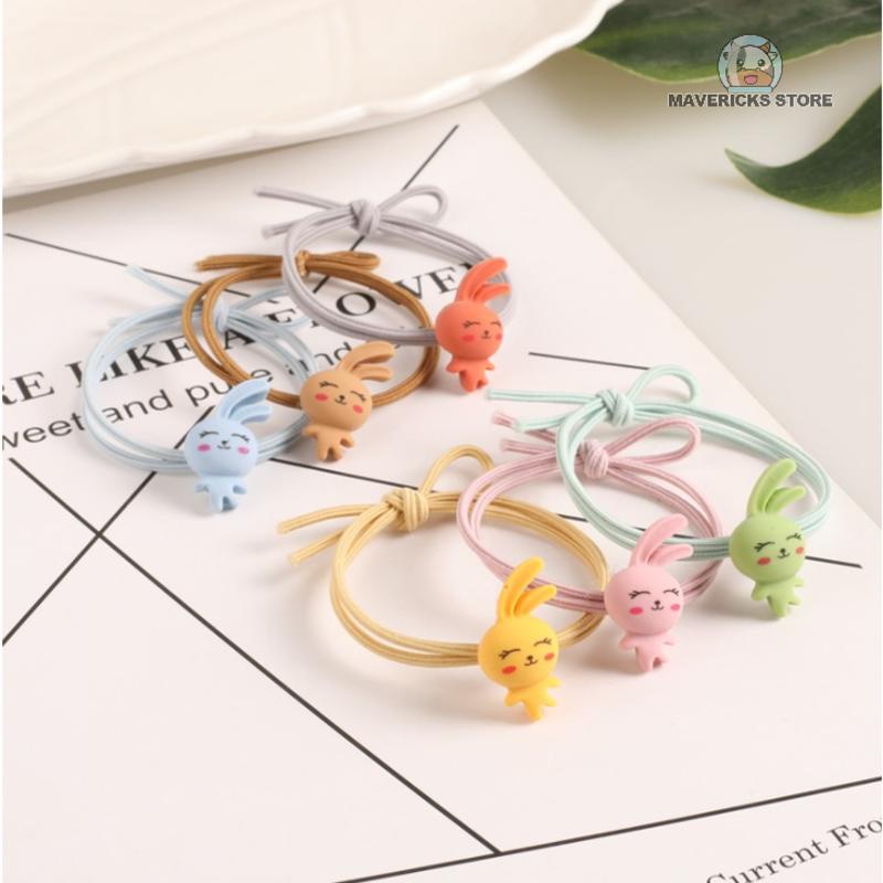 Dây cột tóc co giãn họa tiết hoạt hình phong cách Hàn Quốc nhiều màu tùy chọn