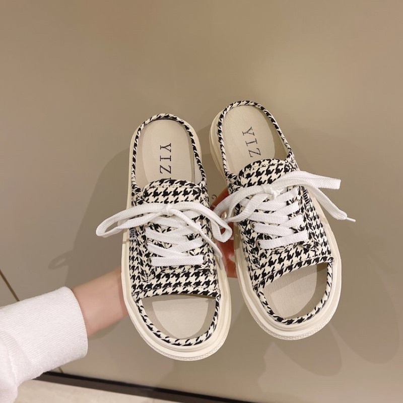 Giày sục nữ đế cao 3 phân thể thao hở mũi nhiều màu giá rẻ Hàn quốc JAENIA S003