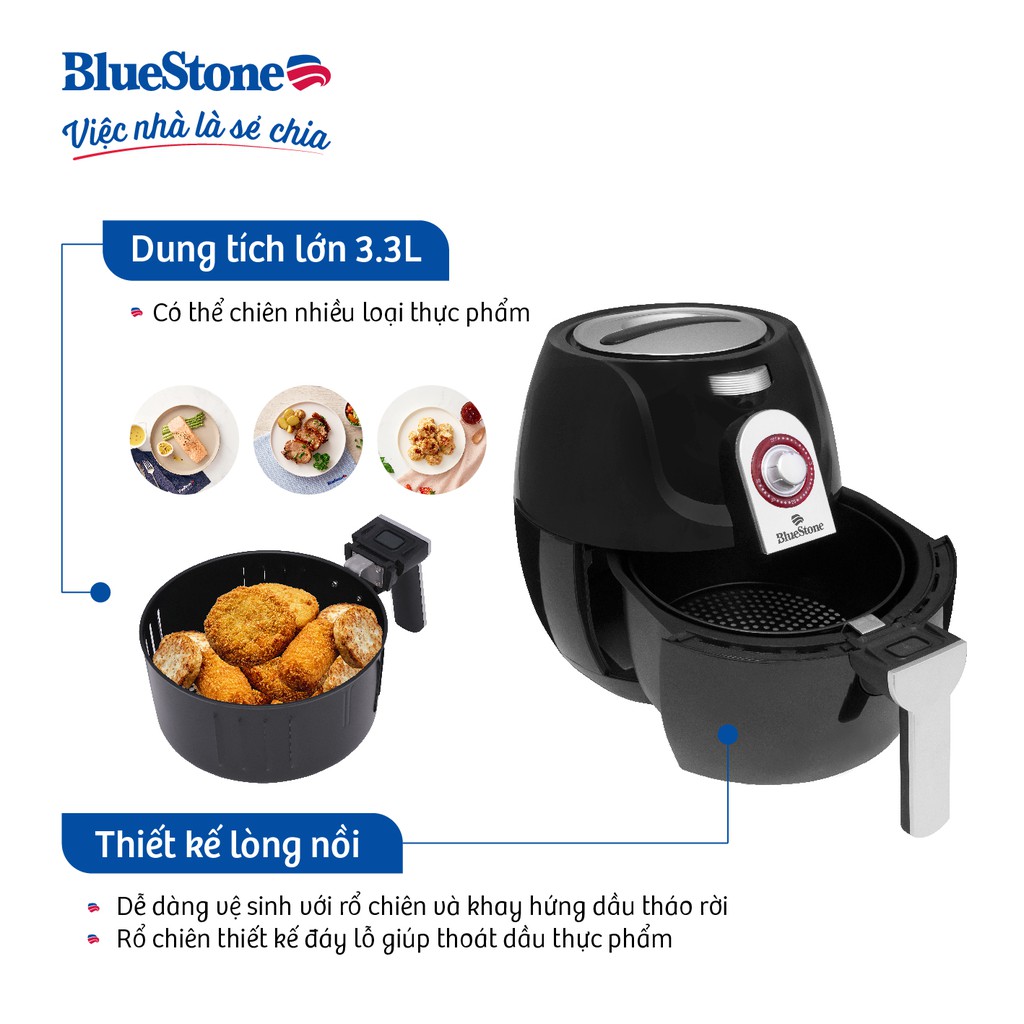 Nồi Chiên Không Dầu Công Nghệ Mới Bluestone AFB-5859 3.3L