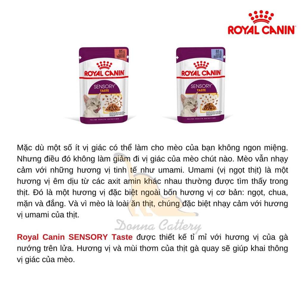 PATE ROYAL CANIN SENSORY TASTE FEEL SMELL ĐÁNH THỨC GIÁC QUAN GÓI 85g CHO MÈO TRƯỞNG THÀNH