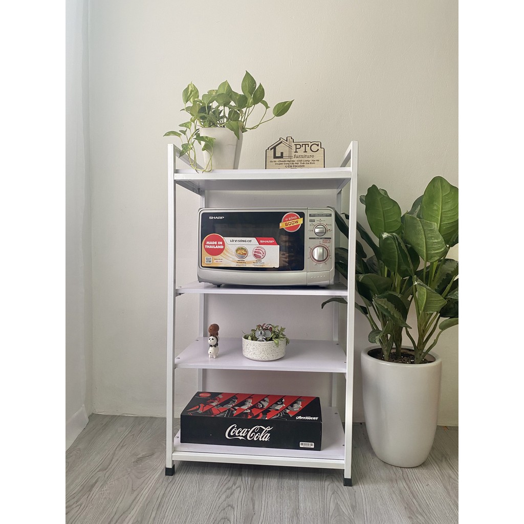 Kệ Lò Vi Sóng 4 Tầng Gỗ MDF Chất Lượng Cao Khung Sắt Sơn Tĩnh Điện | BigBuy360 - bigbuy360.vn