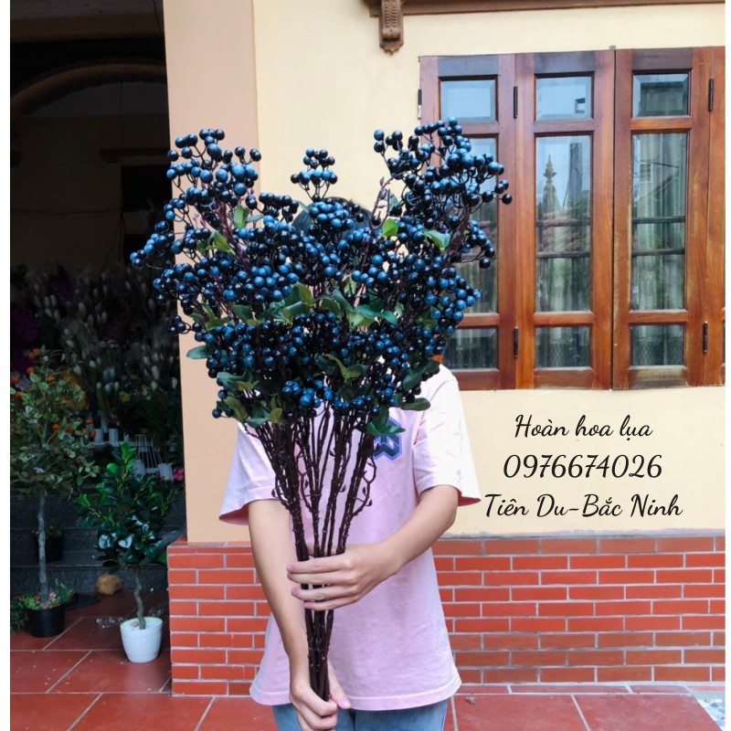 Cành Berry cổ 4 màu hàng loại 1, không dính quả phù hợp cắm bình thuỷ tinh, bình gốm