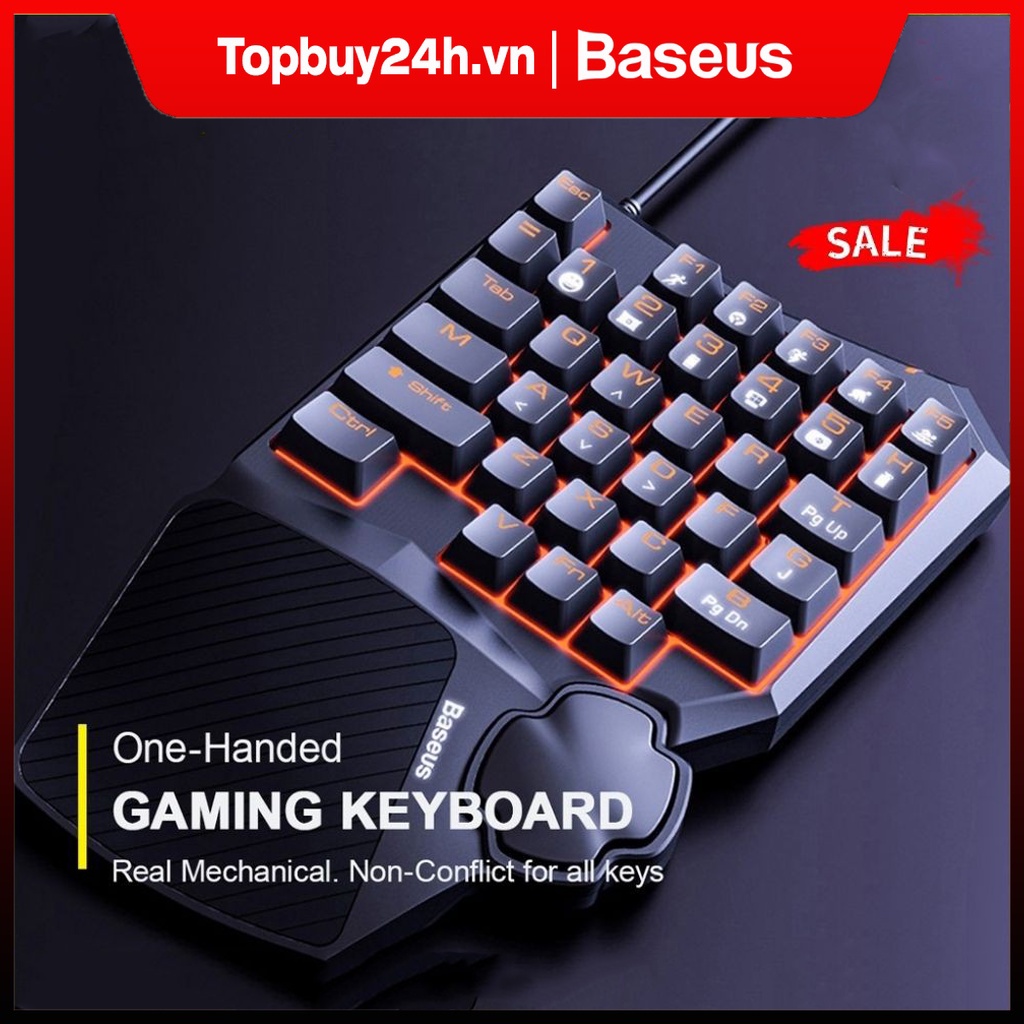 BÀN PHÍM CHUYÊN DỤNG GAMING CAO CẤP PUBG/LOL BASEUS GAMO GM01 KHÔNG BỊ MỎI KHI CHƠI, CÓ ĐIỀU CHỈNH ĐÈN LED CHIẾU SÁNG