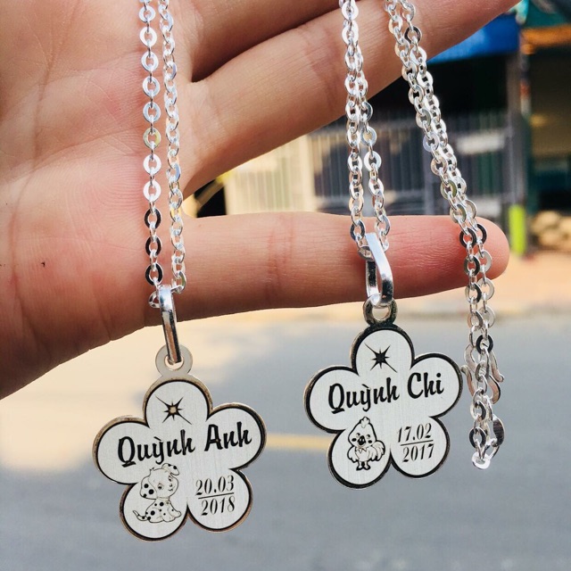 🔥🔥 Dây Chuyền Mặt Hoa Khắc Tên Theo Yêu Cầu