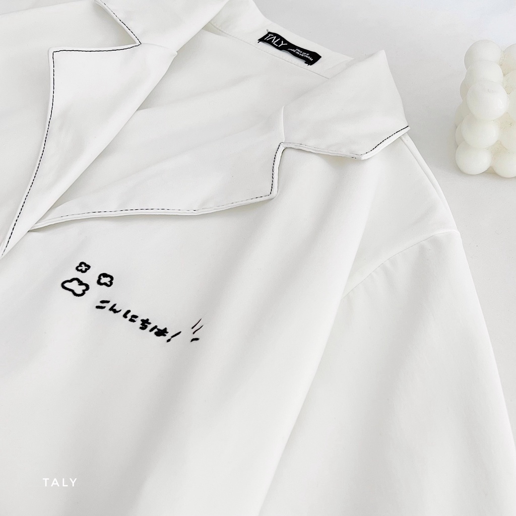 Áo Sơ Mi Tay Ngắn ONGY chỉ viền TALY A110