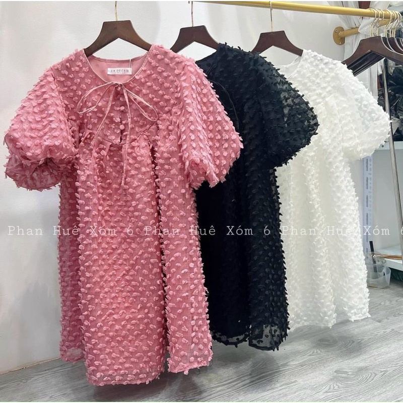 Đầm bông suông babydoll tay bồng