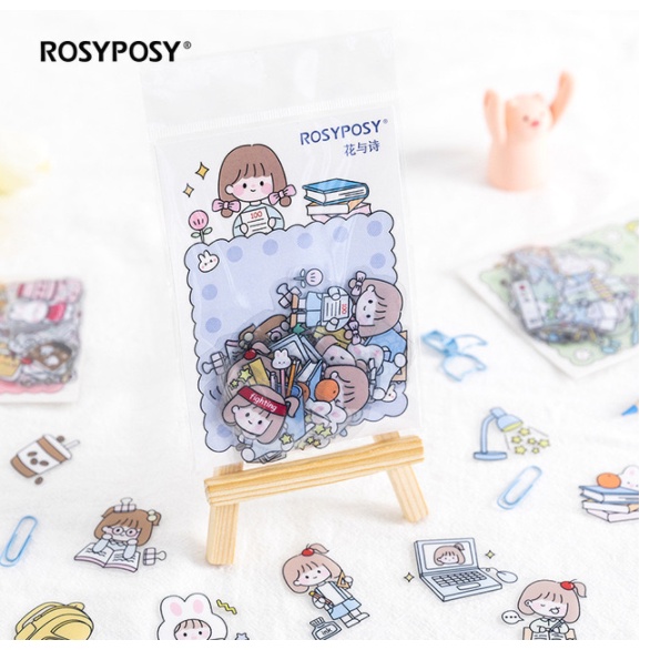 [Hàng mới] Sticker RosyPosy trang trí sổ tay - Sticker hoạt hình Mini đáng yêu