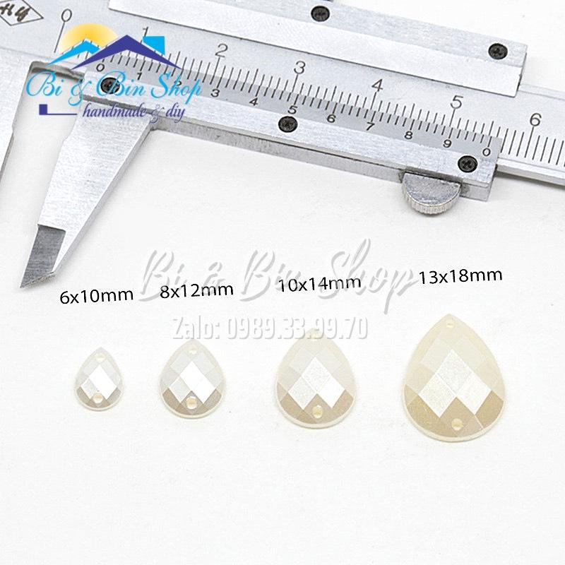 Đá Kết Giọt Nước Màu Trắng Sữa Đính Kết Trang Phục, Làm Vương Miện, Phụ Kiện Thời Trang