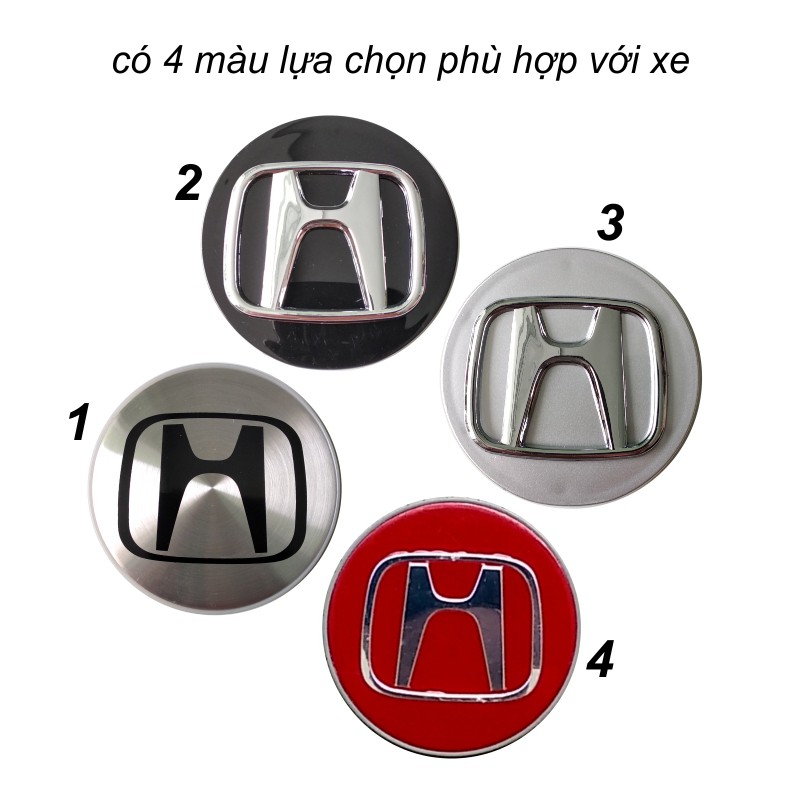 Logo Honda chân gài 69mm chụp mâm bánh xe Ô tô, dùng cho xe Honda CIVIC, CRV, ACCORD, ODYSSEY