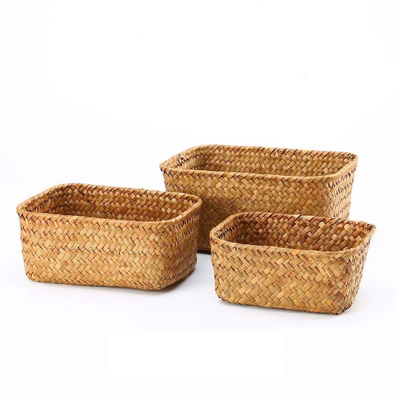 Giỏ mây tre đan cói BAMBOOO ECO rổ đựng đồ dùng gia đình đa năng