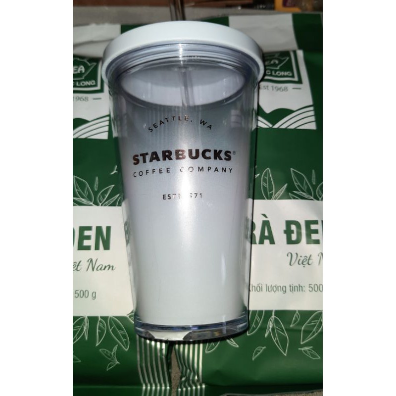 Ly giữ nhiệt Starbucks bằng nhựa 16oz (Ly cold cup 16oz gradient copper) - cam kết hàng chính hãng