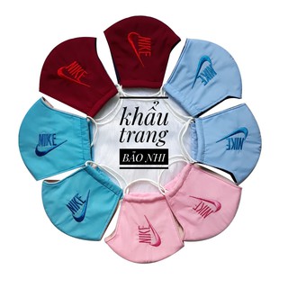 Khẩu trang vải 3 lớp vải kate thêu chữ