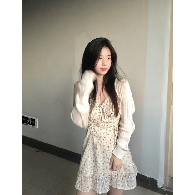 Set váy hoa hai dây và áo khoác cardigan mỏng - Daphne Dress | WebRaoVat - webraovat.net.vn