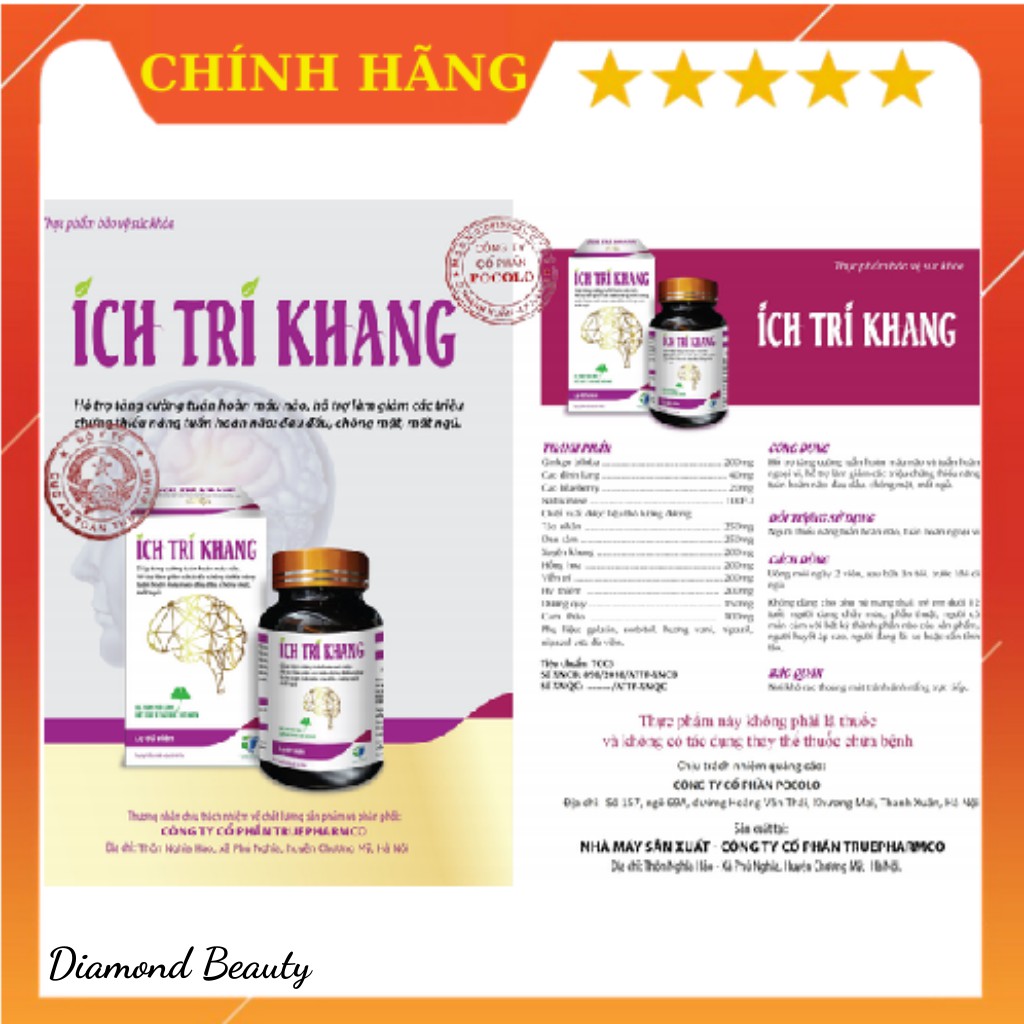 Ích Trí Khang- Viên uống hỗ trợ tăng tuần hoàn máu não