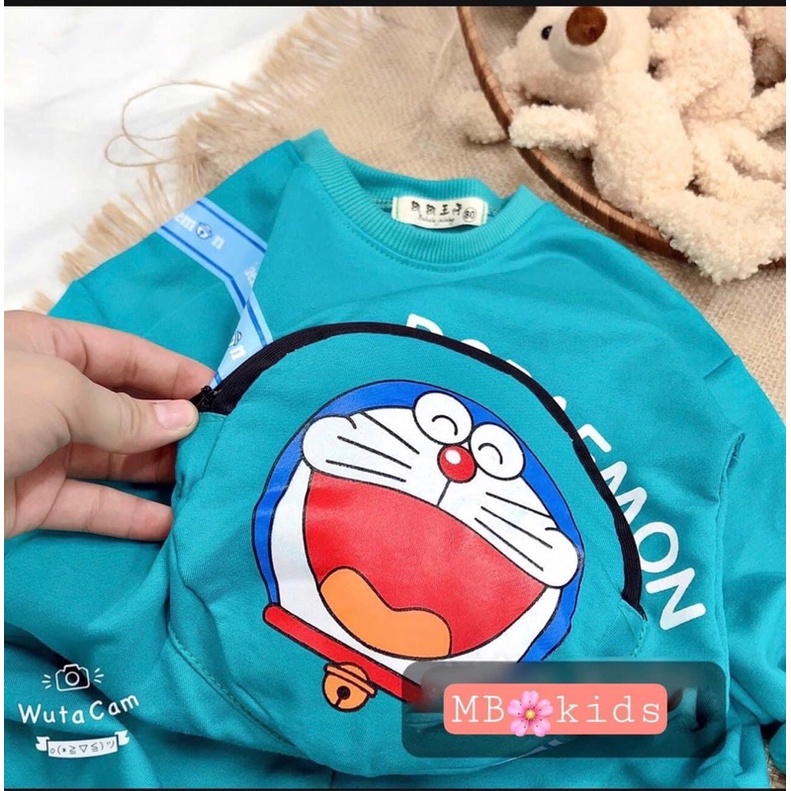 Bộ nỉ da cá hình doremon dễ thương cho bé trai, bé gái K082