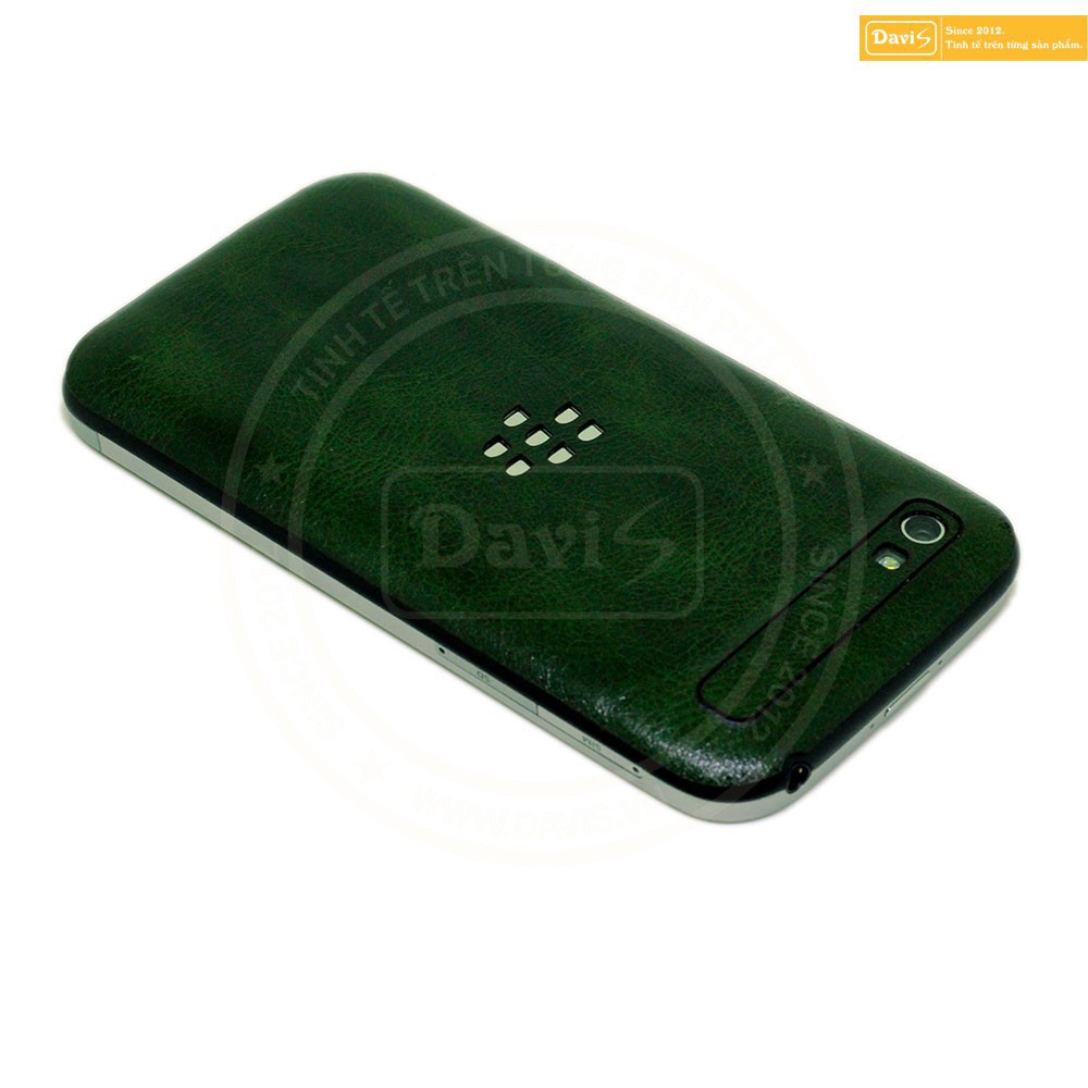 Miếng dán da bò thật cho Blackberry Q20 Classic keo dán nhập khẩu cao cấp, thương hiệu dán da Davis