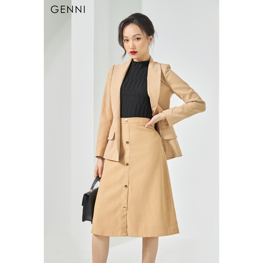 Áo Vest nhung cổ sam một khuy GAV001 - Genni