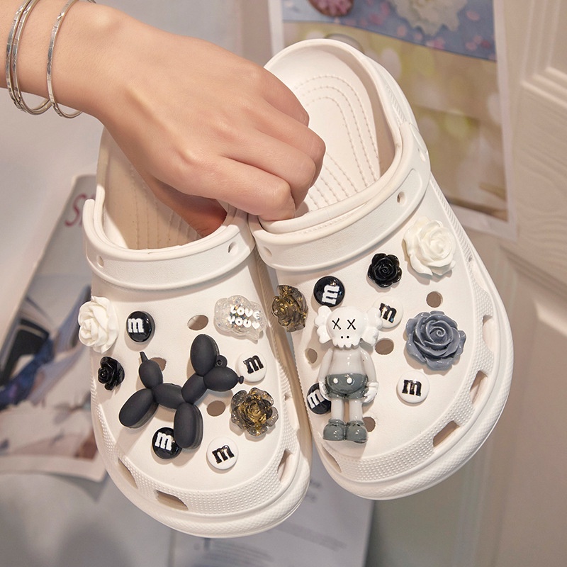 [phụ kiện] Sticker dép cross mã GẤU HOẠT HÌNH xịn xò - Charm dép dễ thương 2022