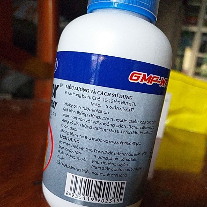 Han tox spray xịt ve ghẻ chấy rận hantox spay cho chó mèo thú cảnh gia súc gia cầm