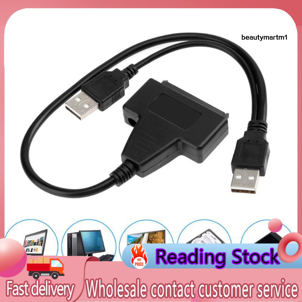 Dây Cáp Chuyển Đổi Usb 2.0 Sang Sata 7 + 15pin Cho Ổ Đĩa Cứng 2.5inch