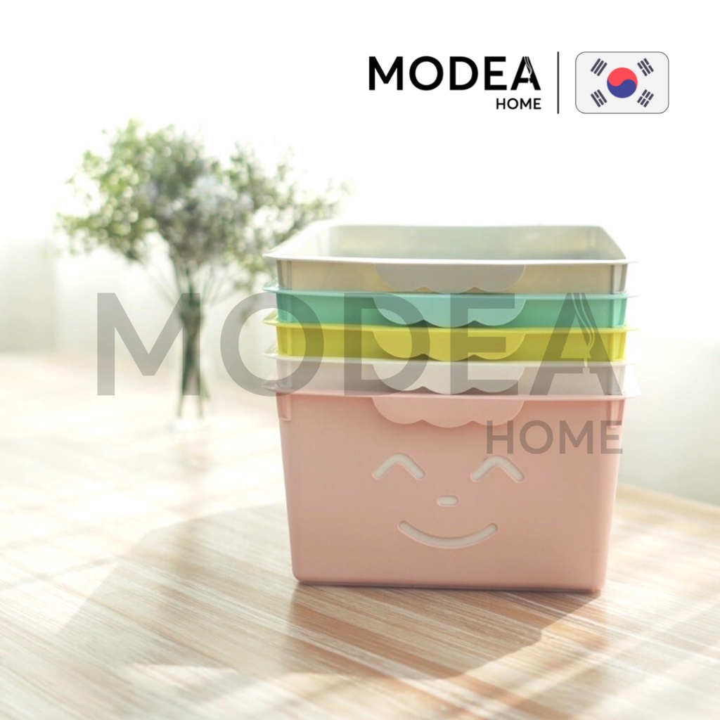 (HÀNG XUẤT KHẨU SIZE TRUNG) Giỏ nhựa đựng đồ đa năng mặt cười đáng yêu cute