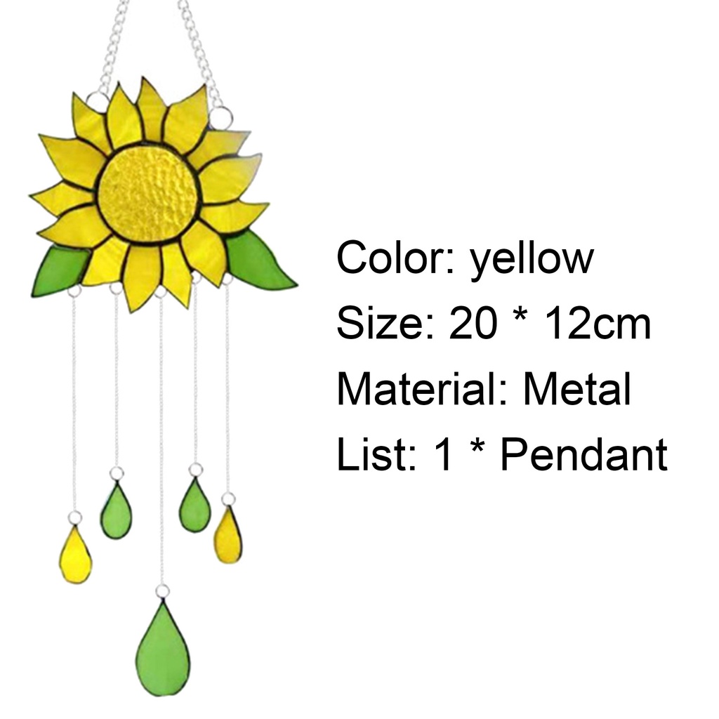 Chuông Gió Treo Cửa Sổ Phòng Ngủ Bằng Kim Loại Họa Tiết Hoa Hướng Dương
