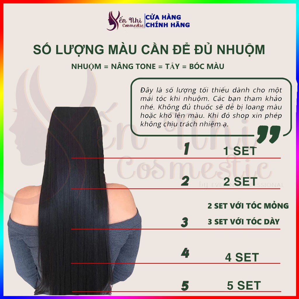 Thuốc nhuộm tóc xanh rêu, rêu trầm tặng kèm oxy trợ dưỡng, găng tay , Mỹ phẩm tóc yến nhi