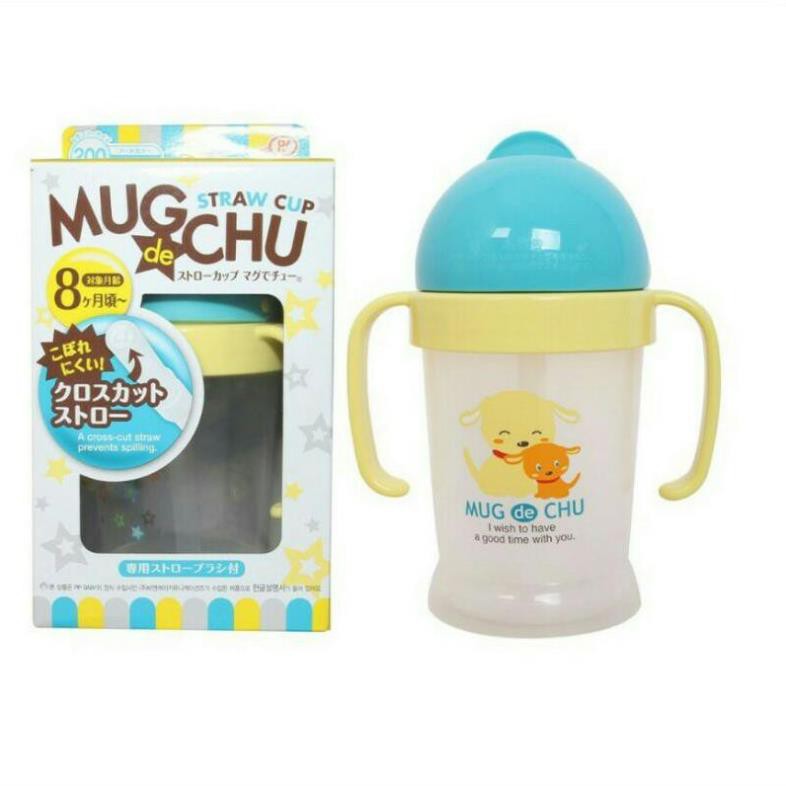 Bình nước PIP Nhật Bản MUG CHU 270ml (xanh, cam)