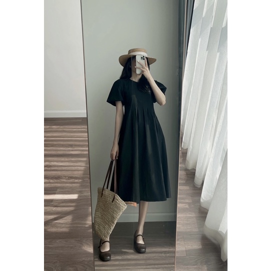 KHALI DRESS - Váy suông dài xếp li eo REGEN