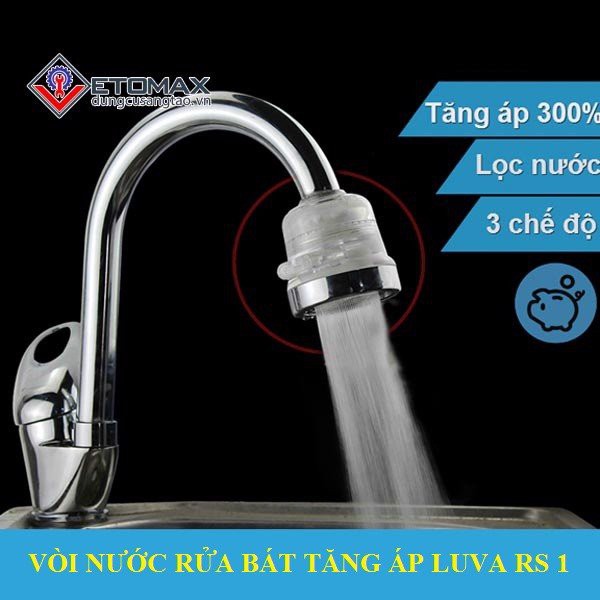 Đầu vòi hoa sen chậu rửa chén tăng áp_Đầu vòi rửa chén bát tăng áp lực nước 3 chế độ phun