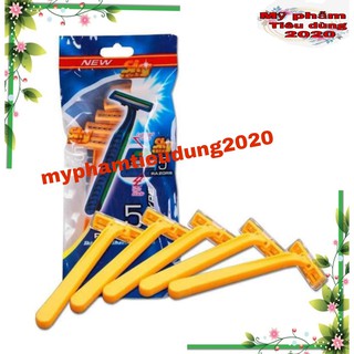 Dao cạo râu bịch 5 cây 2 lưỡi