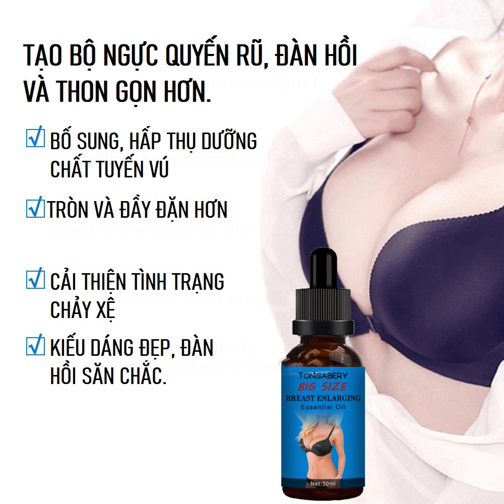 Tinh dầu Nở Ngực To Nhanh BREAST ENLARGING Nâng Cơ, Tạo Vòng 1 Căng Tròn Đầy Đặn Chống Chảy Xệ, Giúp Ngực Săn Chắc