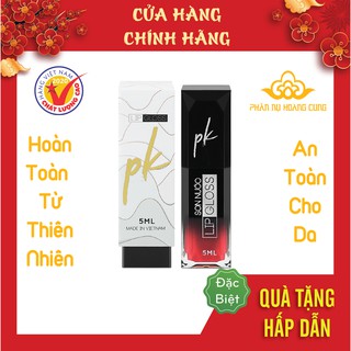 Son Lì Không Trôi Chính Hãng, Son Nước Lì Không Chì Cao Cấp LIPGLOSS PK Phấn Nụ Hoàng Cung