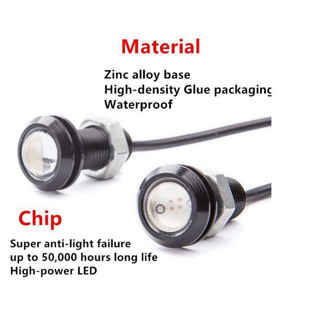 LYMOYO Đèn Led Mắt Đại Bàng Drl 18mm 23mm 2w Cob Chống Nước Cho Xe Hơi