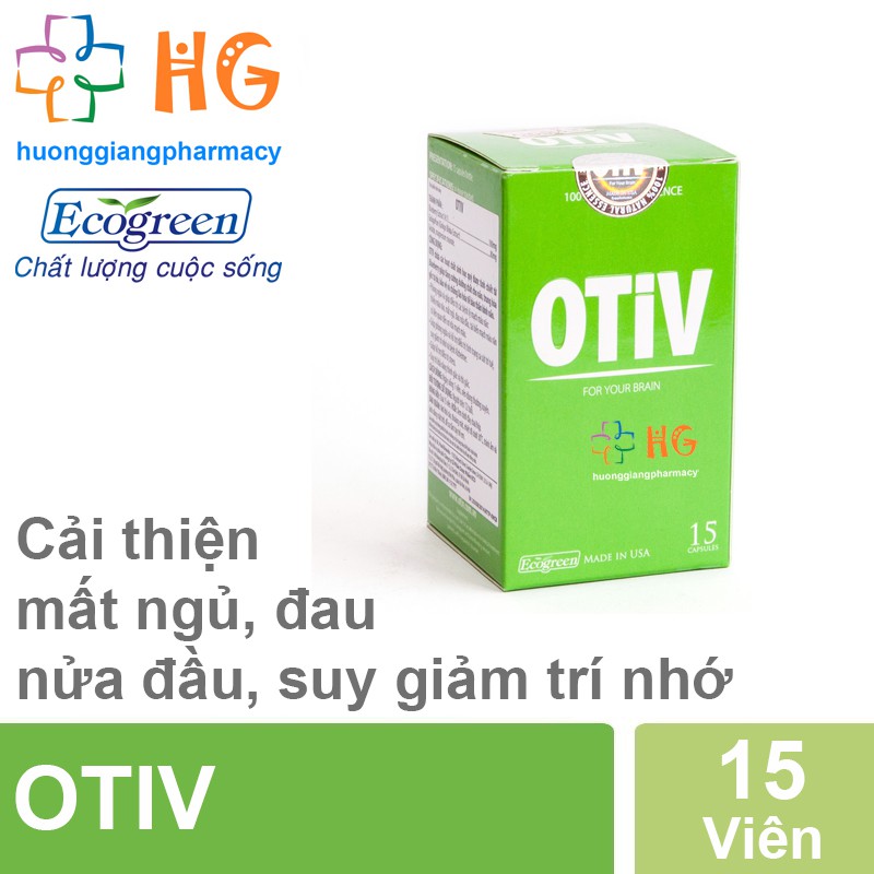 OTIV - Phòng ngừa và giúp cải thiện các bệnh lý mạch máu não (Lọ 15 viên và 30 viên)