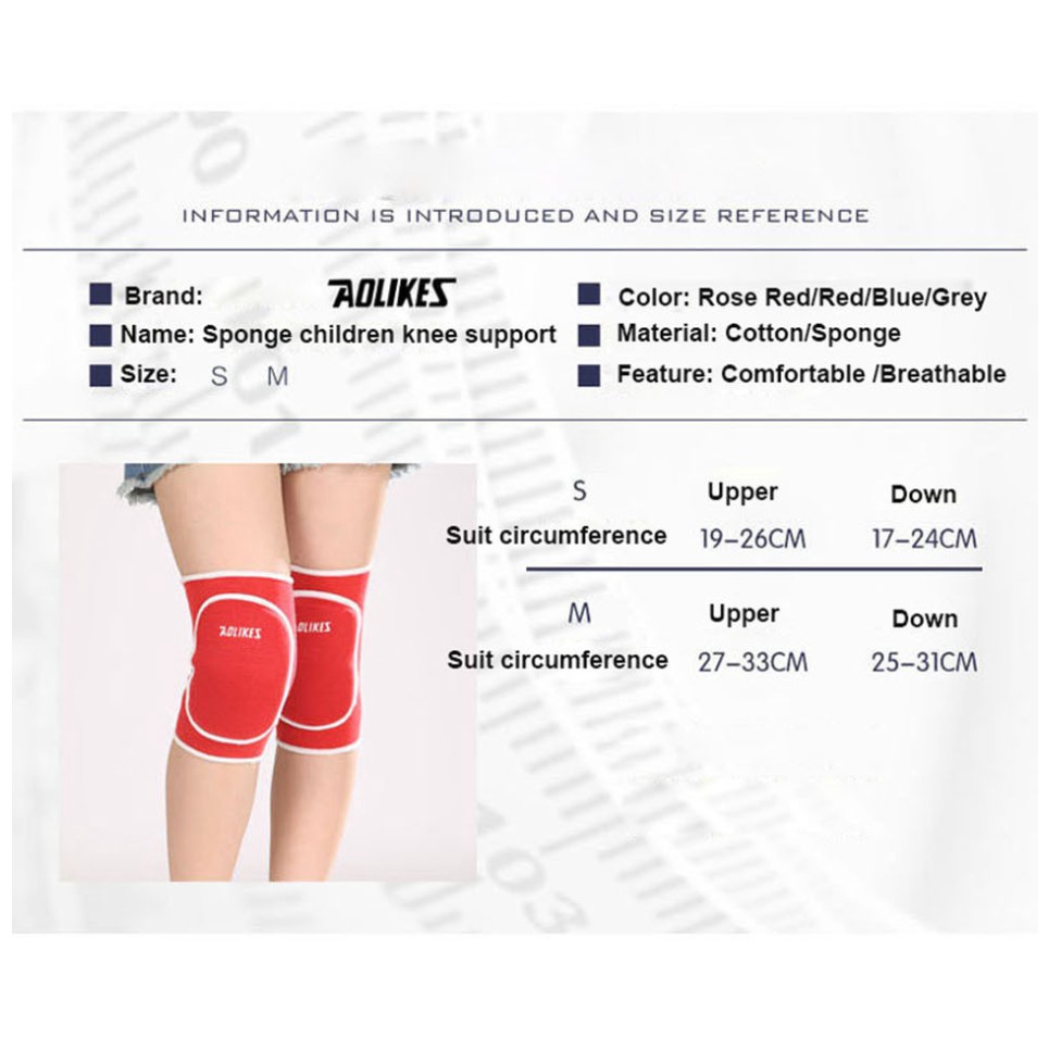 AOLIKES 1 Pair Kids Knee Support Baby Crawling Safety Dance Volleyball Knee Pads Sport Gym Kneepads Children Knee Support