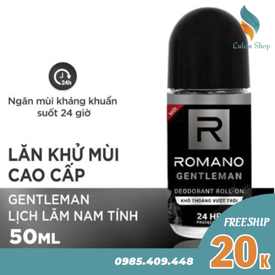 Lăn khử mùi cao cấp Romano 50ml (có 4 mùi)