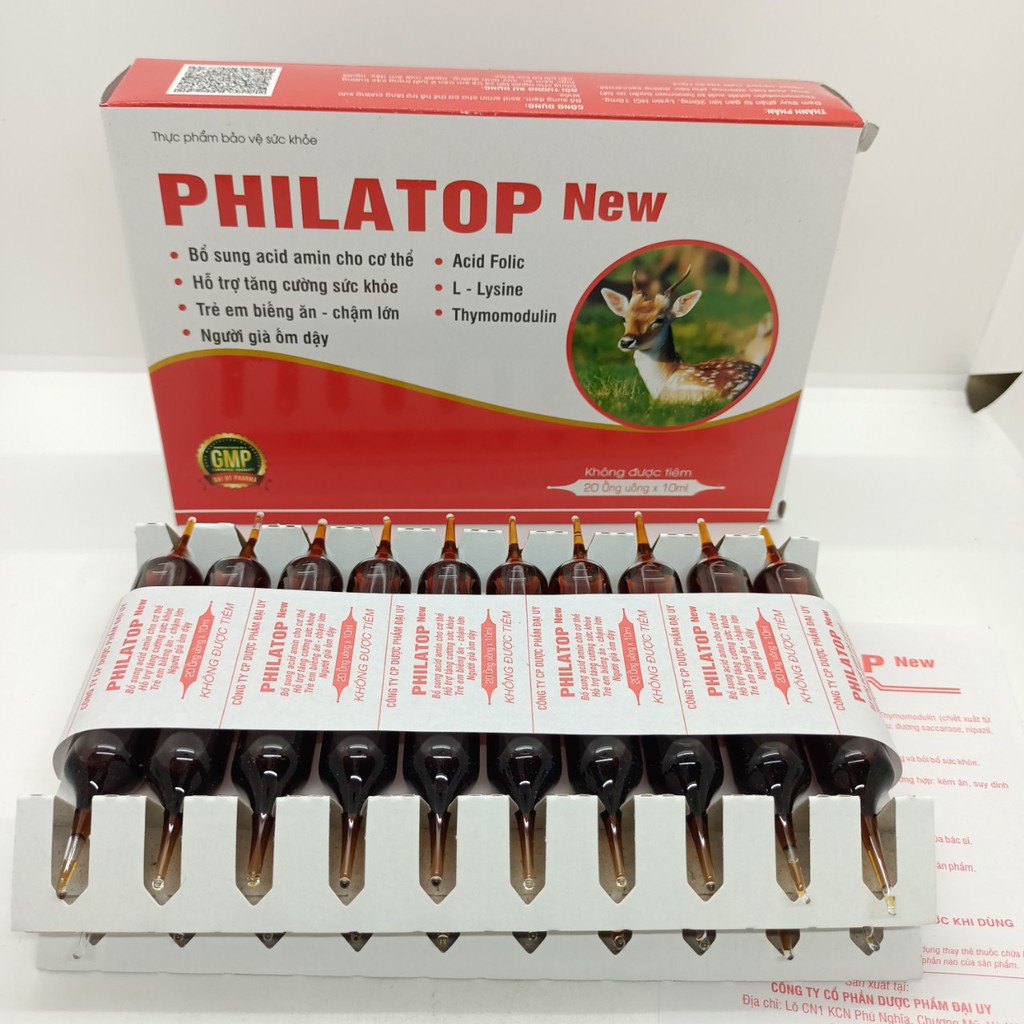 Philatop new đạm ống hộp 20 ống thuỷ tinh