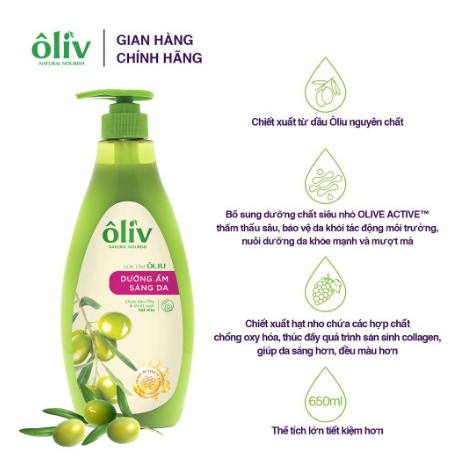 Sữa tắm oliu Oliv de Provence 650ml