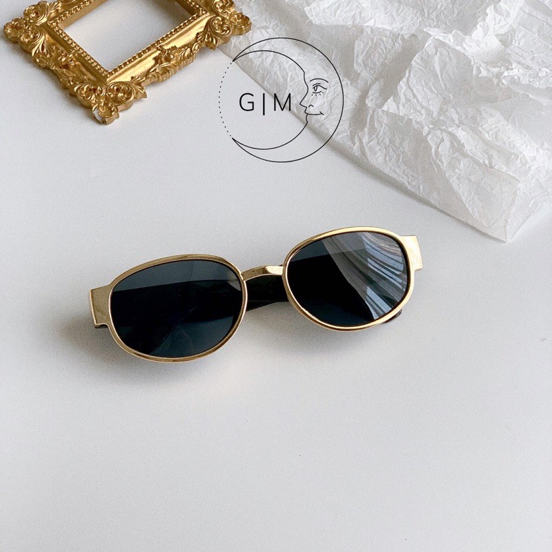 Kính mát kính râm THE GAMO nam nữ phong cách vintage gọng nhựa mạ vàng